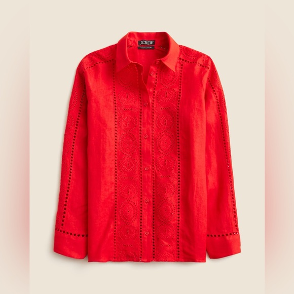 J.Crew Garçon classic shirt in eyelet linen